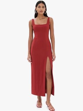 STAUD Portrait Dress in Red
